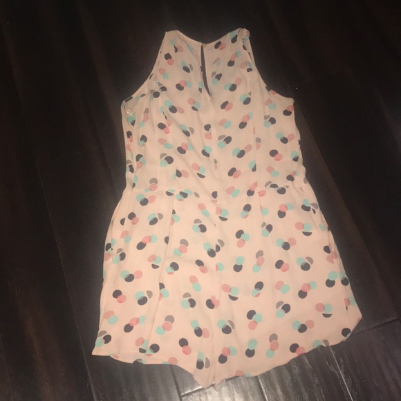 NORDSTROM  pink romper with polka dots and POCKETS - Picture 2 of 3